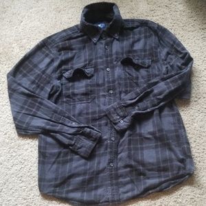 Dark blue and black flannel